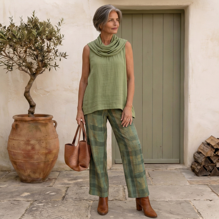 Tavina - Wide-Leg Woven Trousers Set