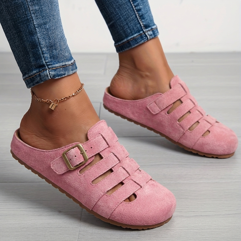 Veslyn - Side-Buckle Cut-Out Mules