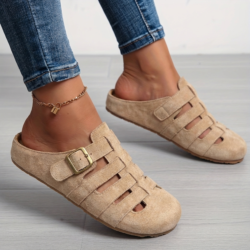 Veslyn - Side-Buckle Cut-Out Mules