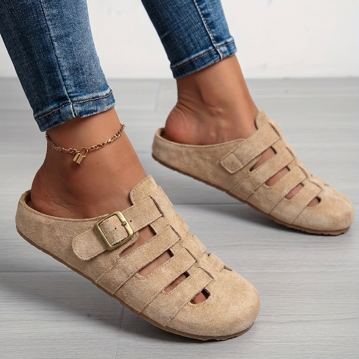 Veslyn - Side-Buckle Cut-Out Mules