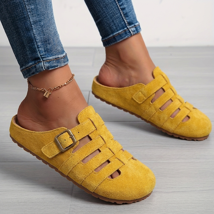 Veslyn - Side-Buckle Cut-Out Mules
