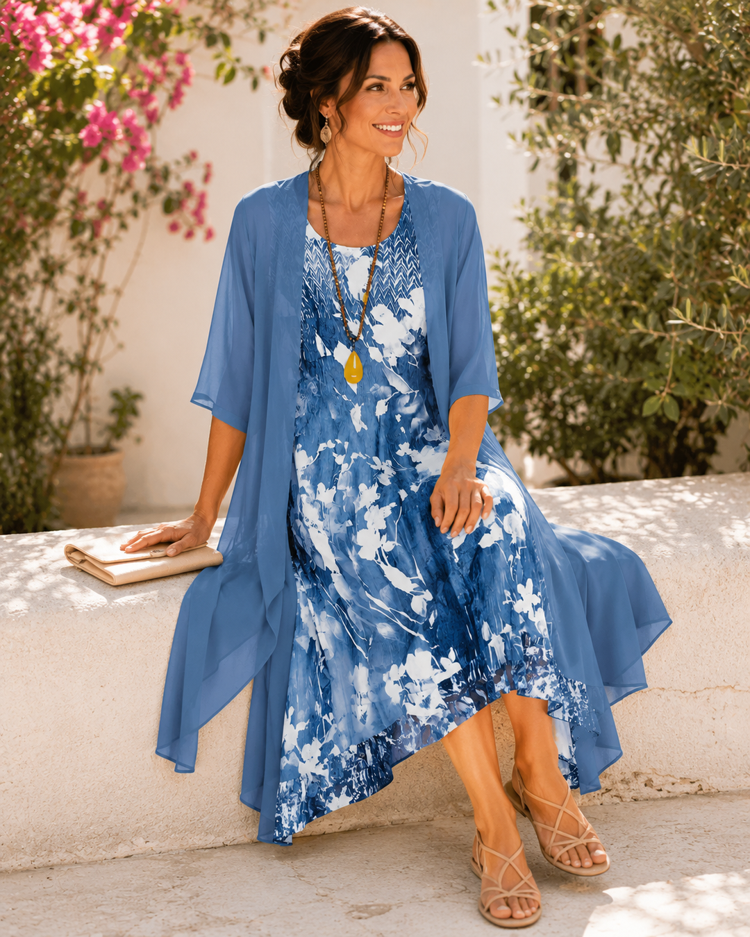 Noreli - Two-Layer Woven Midi Dress