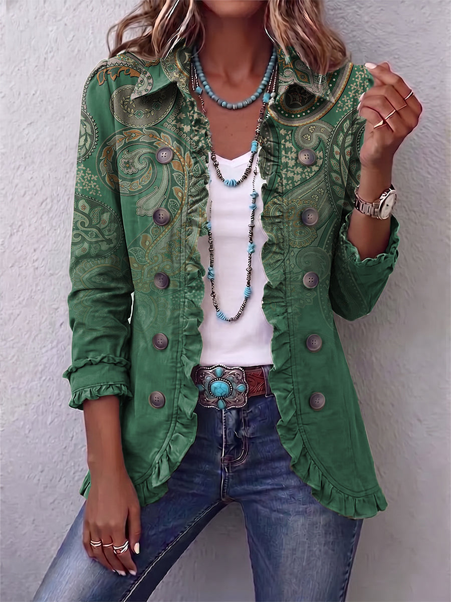 Nalira - Ruffled Hem Cashmere-Blend Jacket
