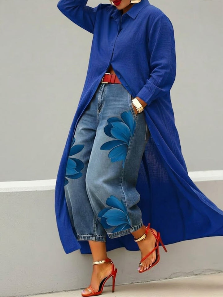 Nivara - Floral Denim Set