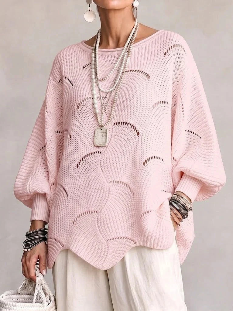 Velira - Wavy Open-Knit Jumper