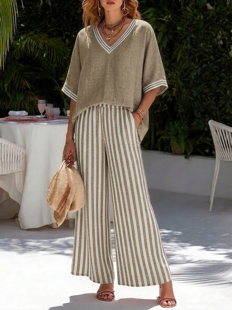 Nivara - Vertical Stripe Canvas-Cotton Set
