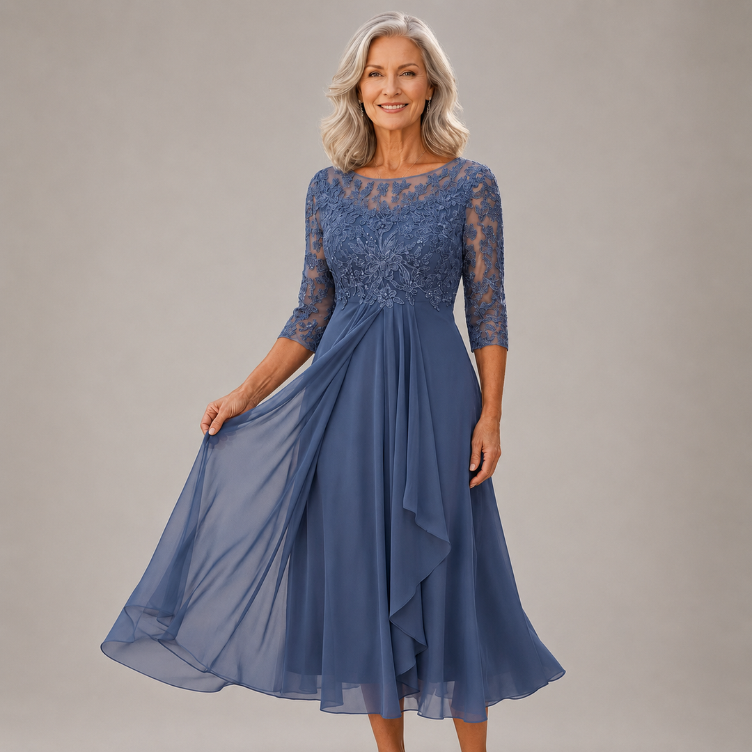 Soreli - Lace Bodice Chiffon Dress