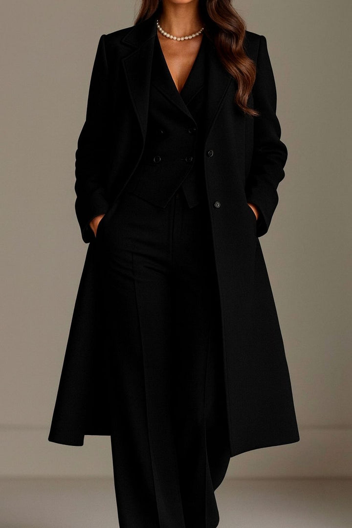 Brenzo - Tailored Woven Coat And Suit Set