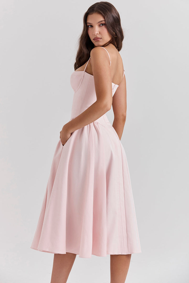 Mevara - Corset-Style Bodice Woven Dress