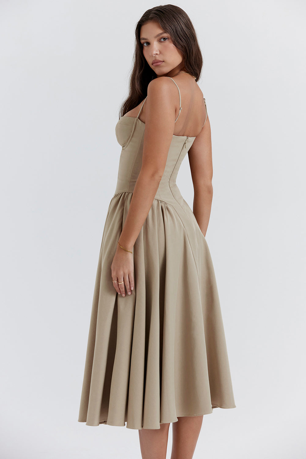 Mevara - Corset-Style Bodice Woven Dress