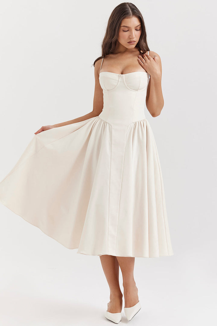Mevara - Corset-Style Bodice Woven Dress