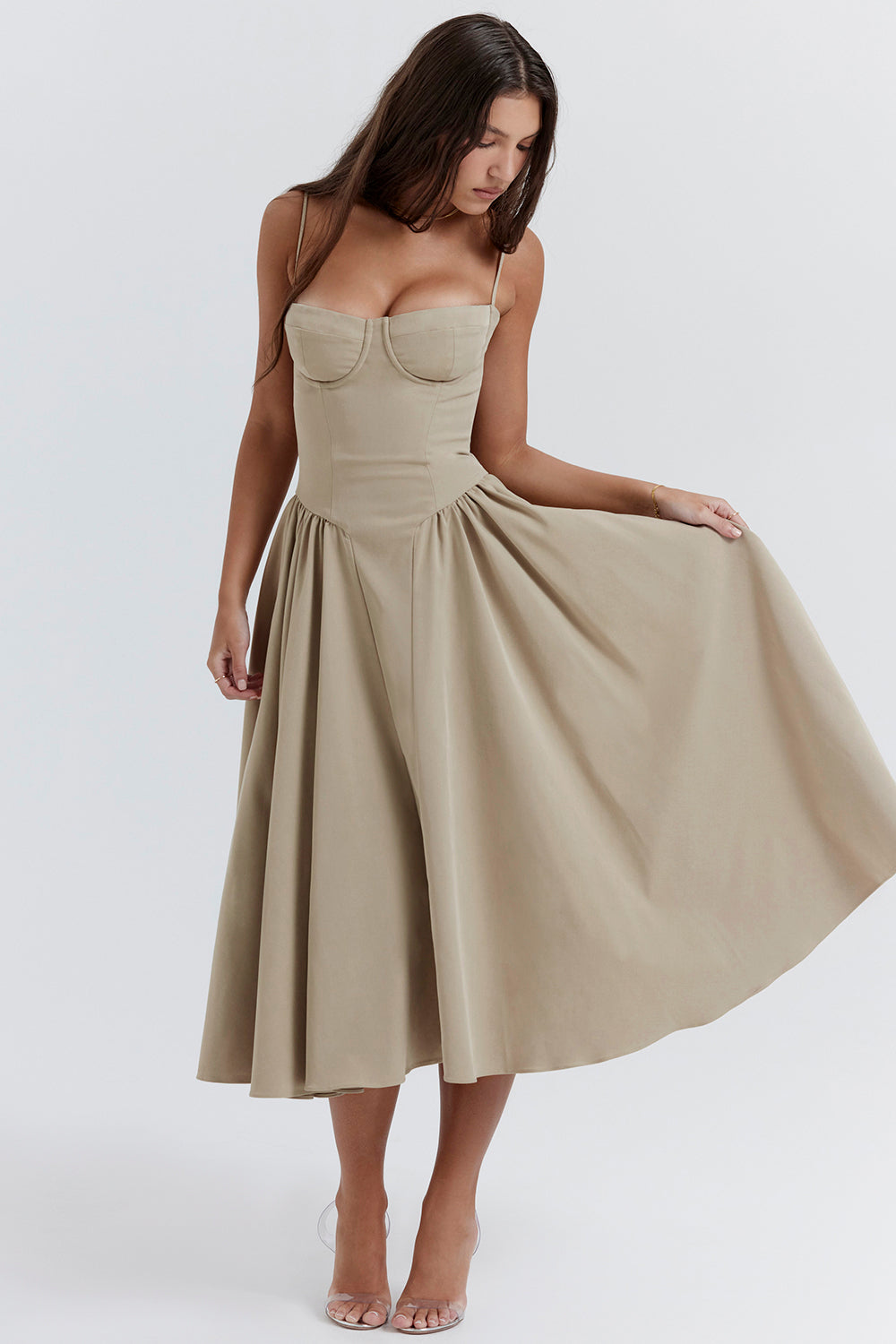 Mevara - Corset-Style Bodice Woven Dress