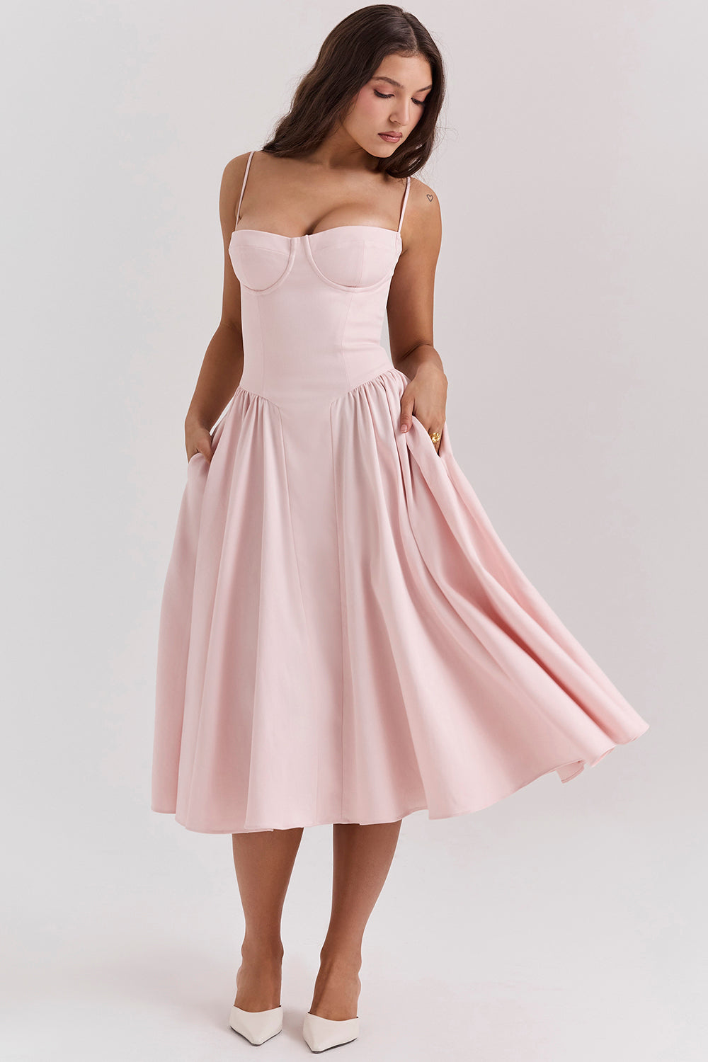Mevara - Corset-Style Bodice Woven Dress