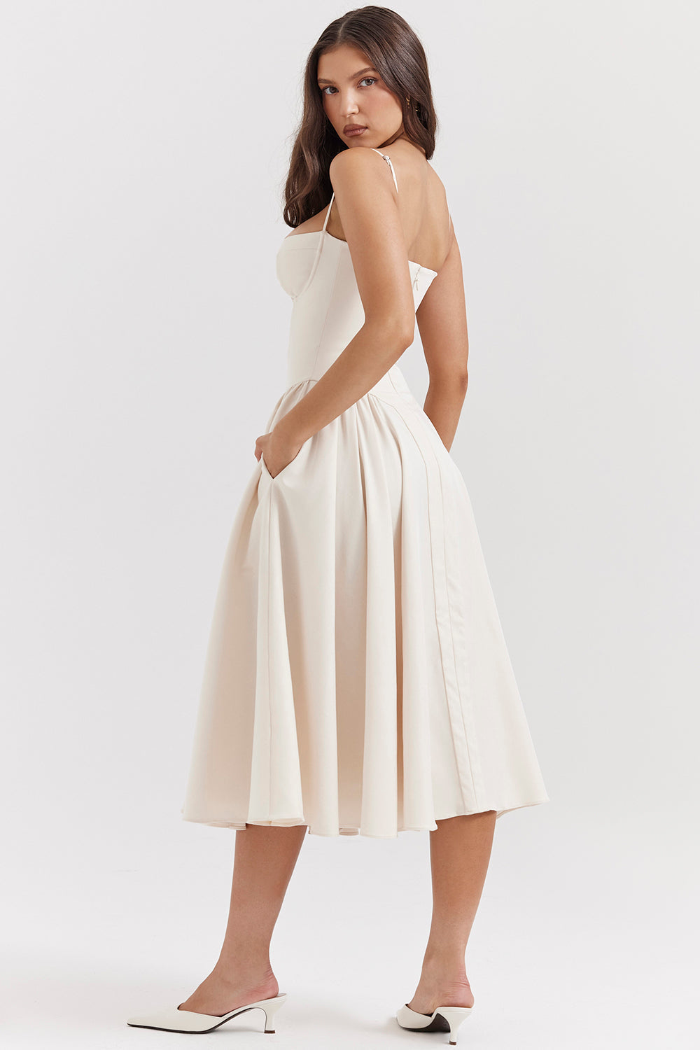 Mevara - Corset-Style Bodice Woven Dress