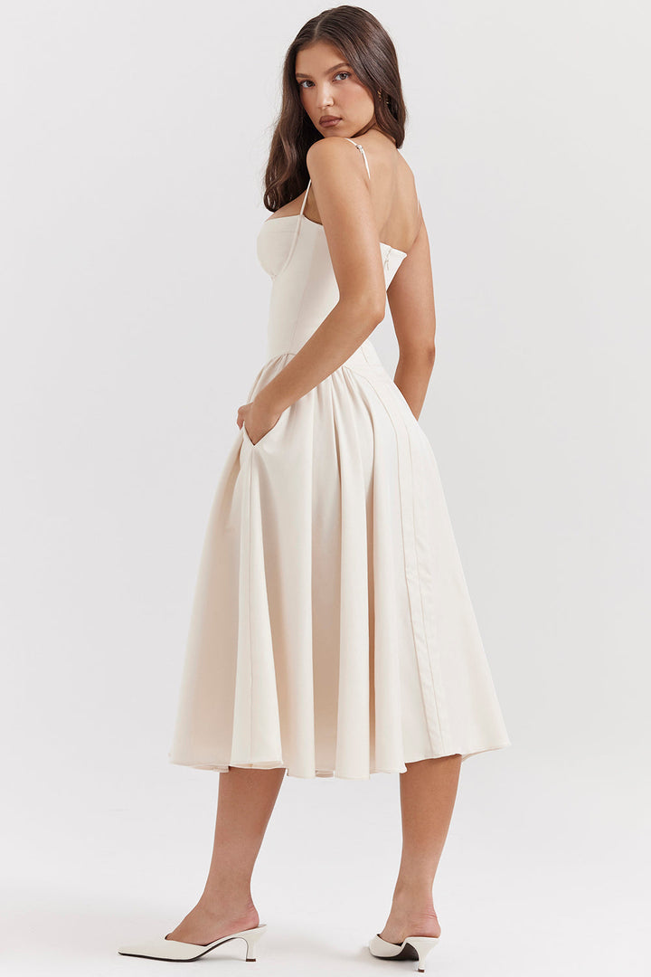 Mevara - Corset-Style Bodice Woven Dress
