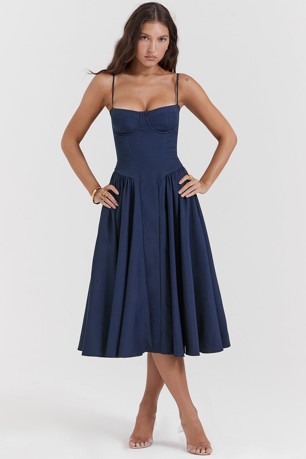 Mevara - Corset-Style Bodice Woven Dress
