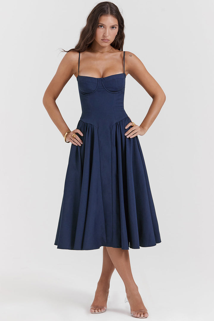 Mevara - Corset-Style Bodice Woven Dress