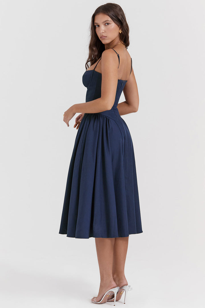 Mevara - Corset-Style Bodice Woven Dress