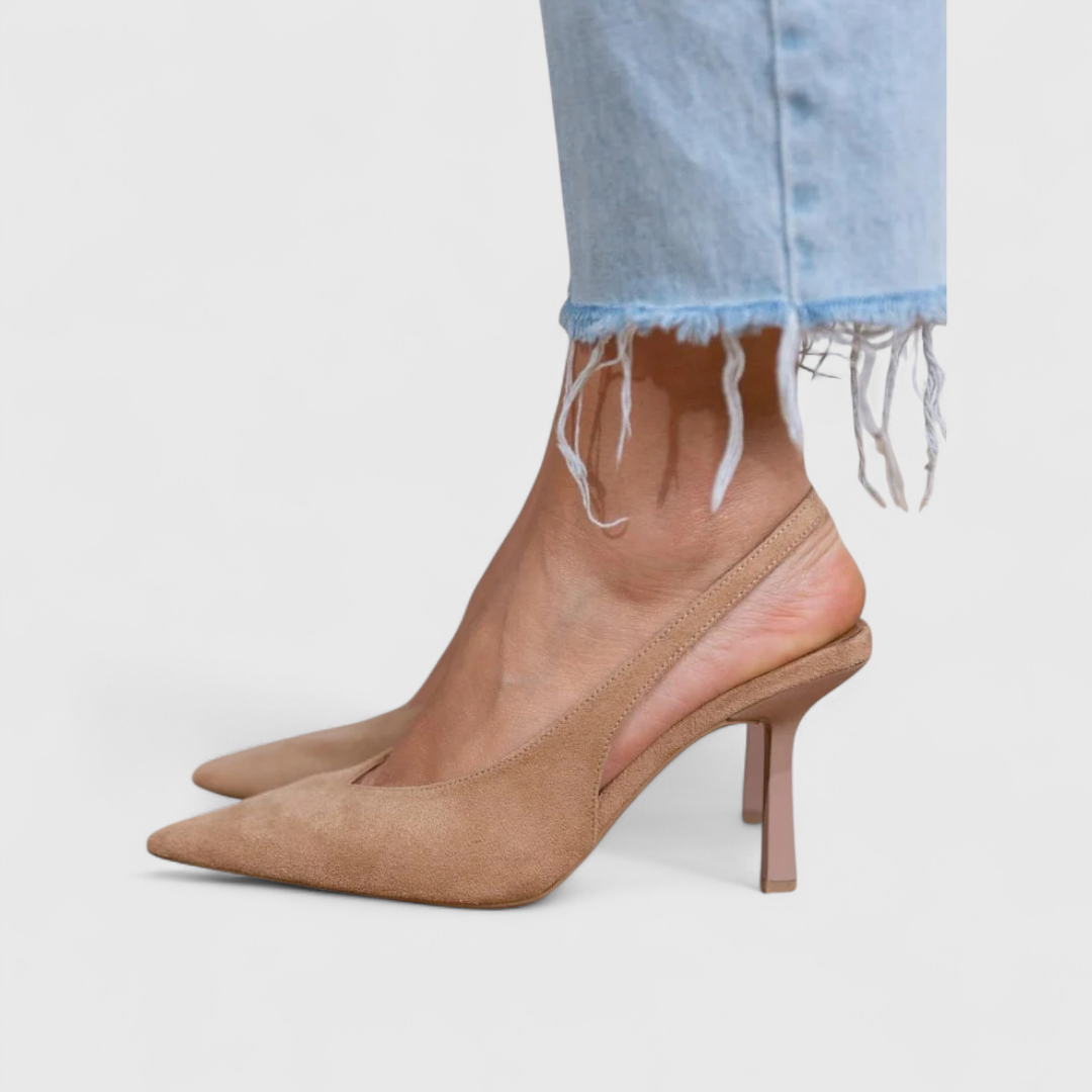 Nerixa - Slingback Satin Heels