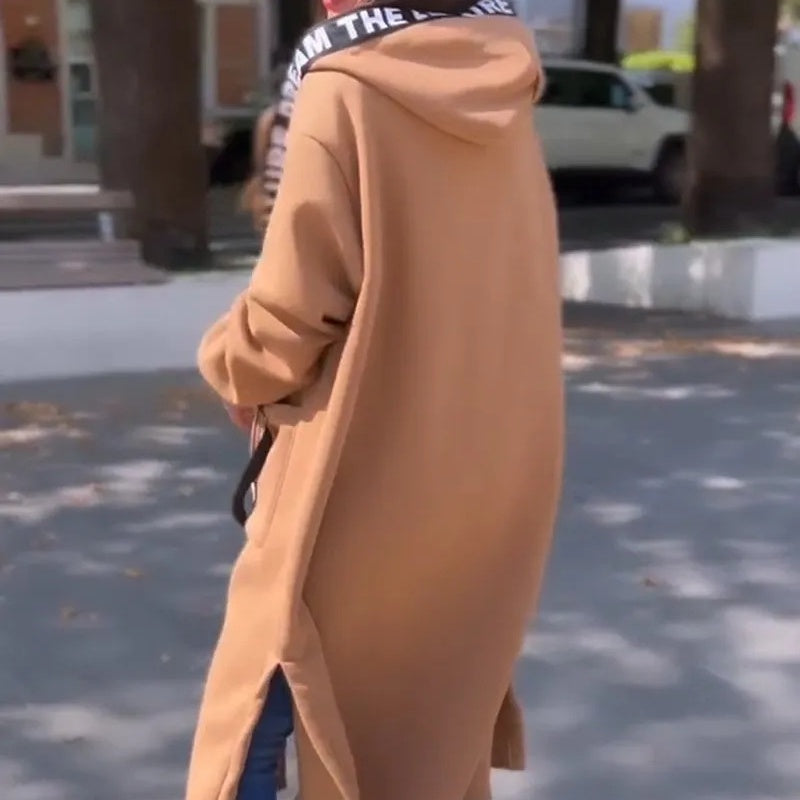 Rilena - Longline Stretch Cotton Hooded Jacket