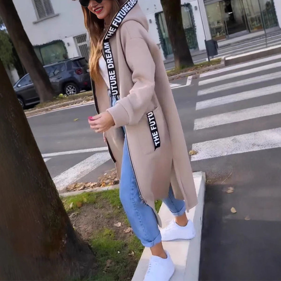 Rilena - Longline Stretch Cotton Hooded Jacket
