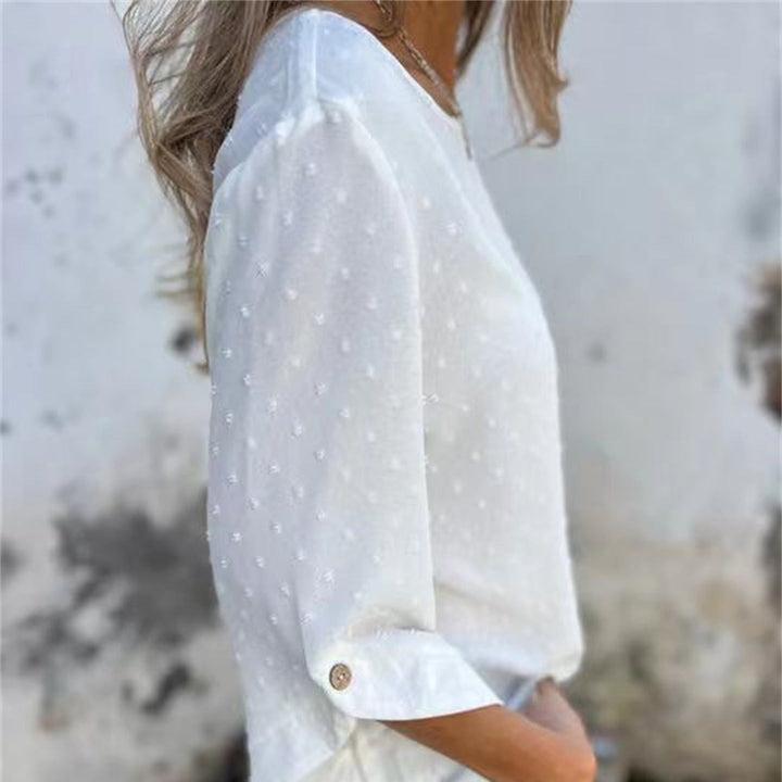 Avenna - Round Neck Jacquard Top