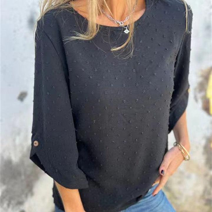 Avenna - Round Neck Jacquard Top