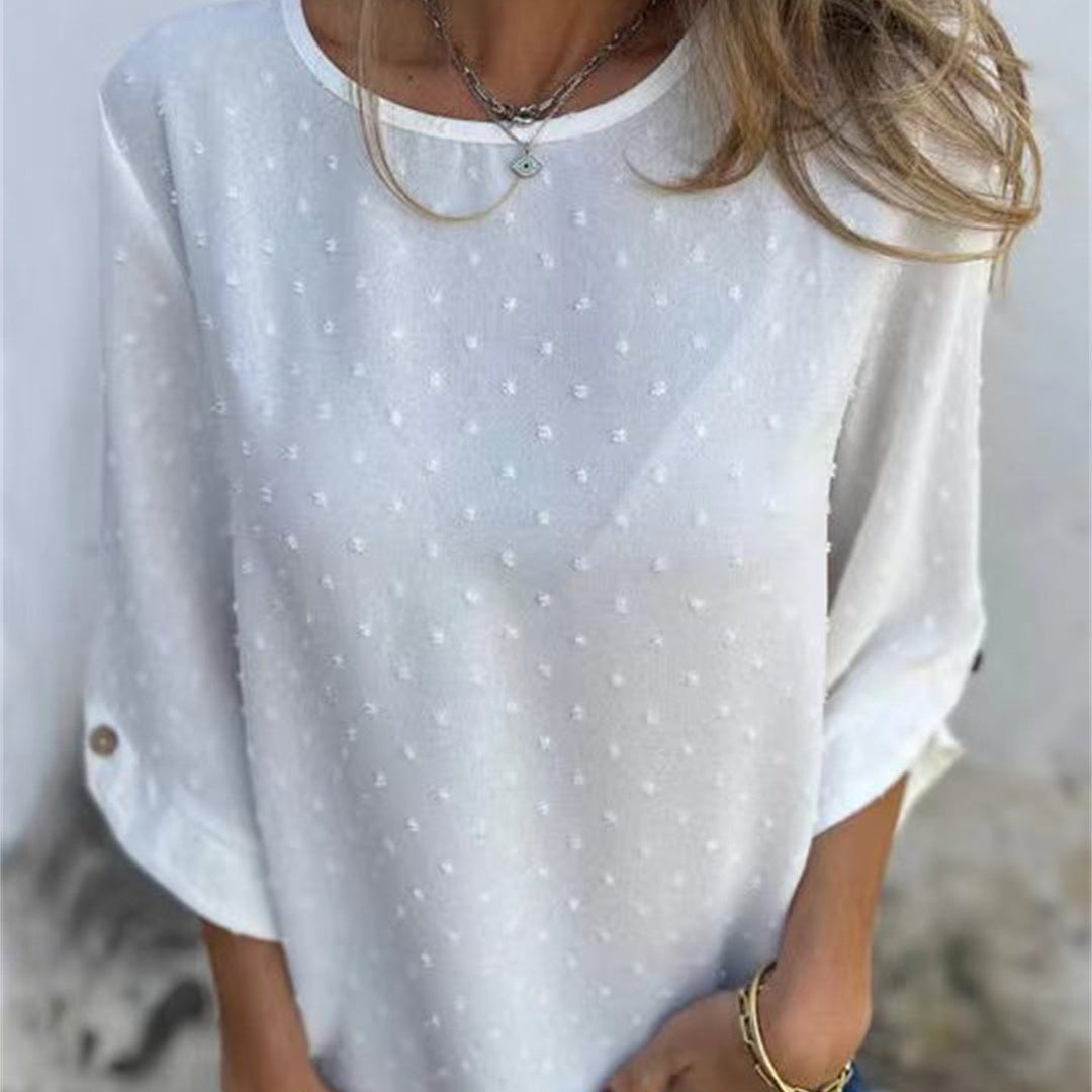 Avenna - Round Neck Jacquard Top