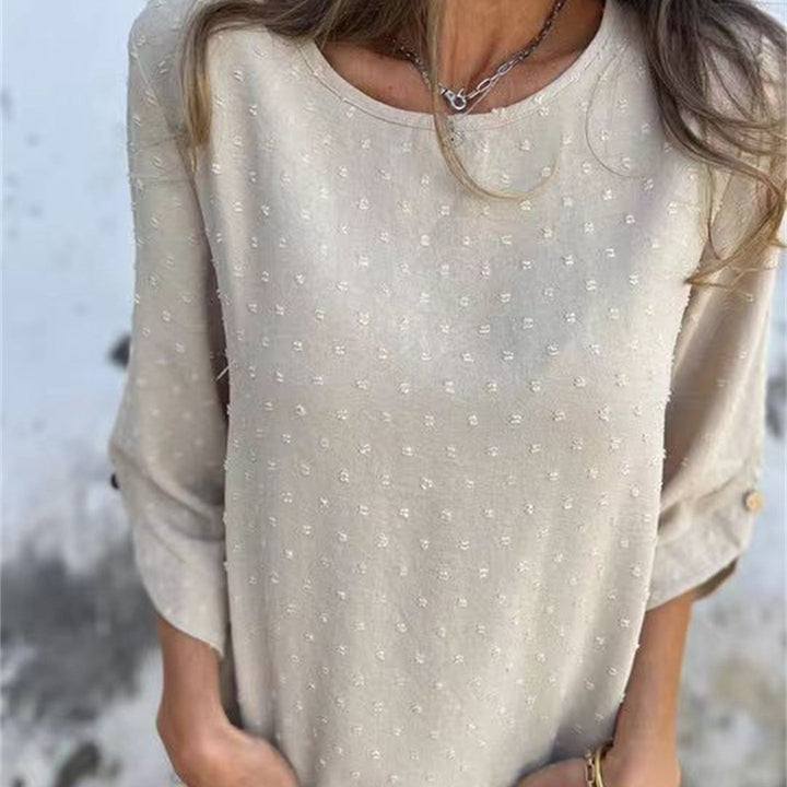 Avenna - Round Neck Jacquard Top