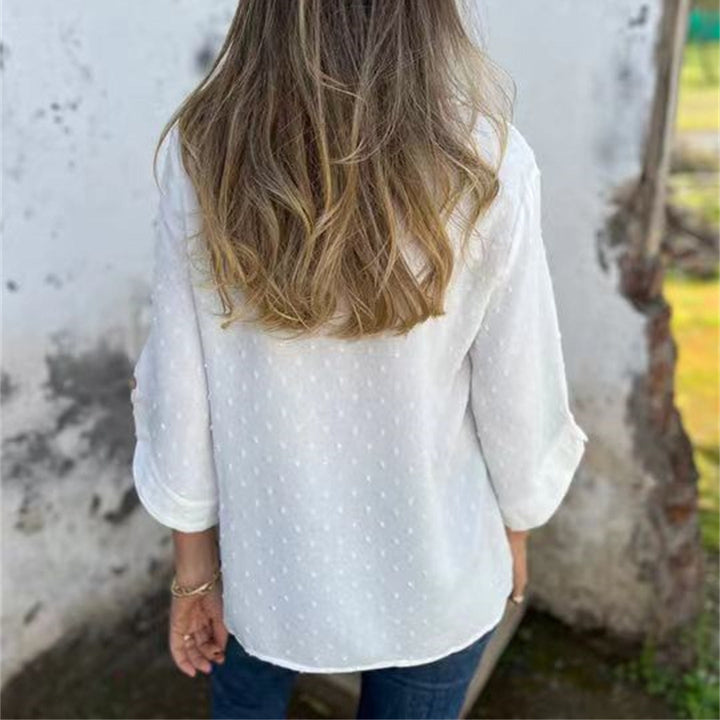 Avenna - Round Neck Jacquard Top