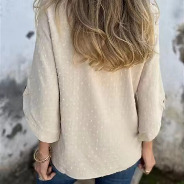 Avenna - Round Neck Jacquard Top