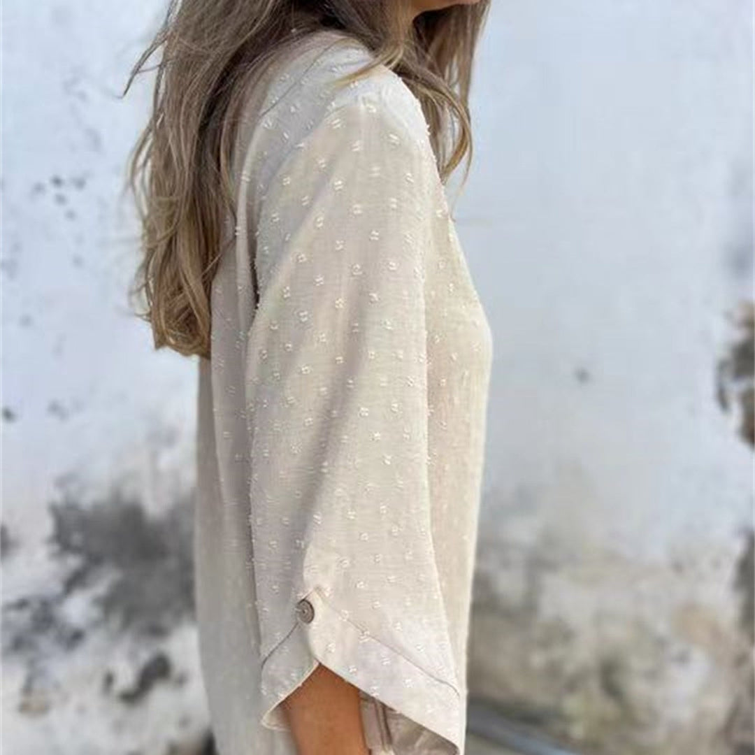 Avenna - Round Neck Jacquard Top