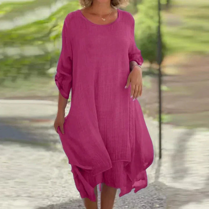 Nalori - Round Neck Cotton Dress