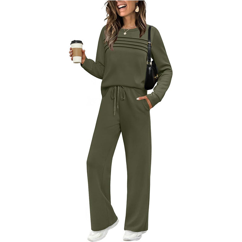 Noreli - Round Neck Stretch Knit Set