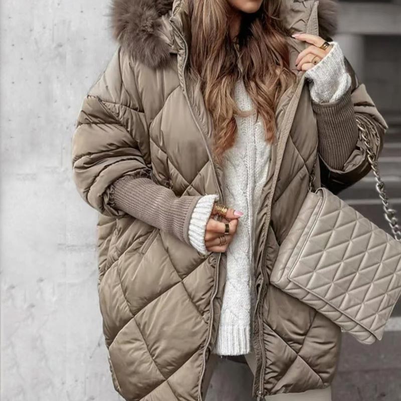 Erelia - Knit-Sleeve Padded Parka