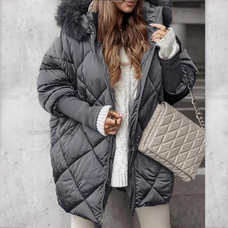 Erelia - Knit-Sleeve Padded Parka
