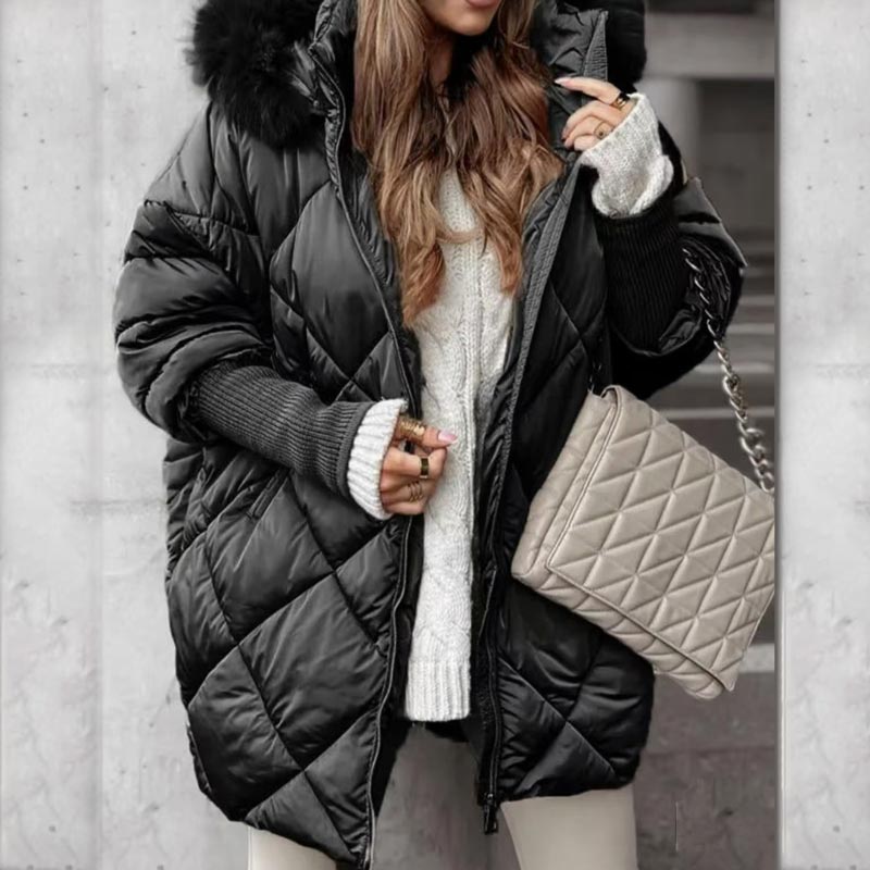 Erelia - Knit-Sleeve Padded Parka