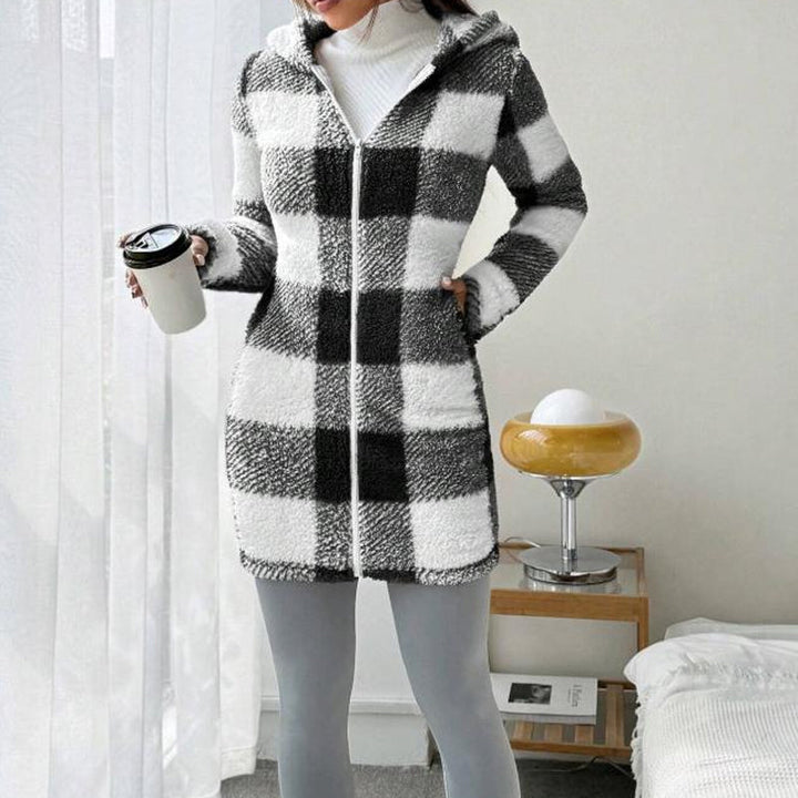 Bemira - Buffalo Check Knit Zip Hoodie