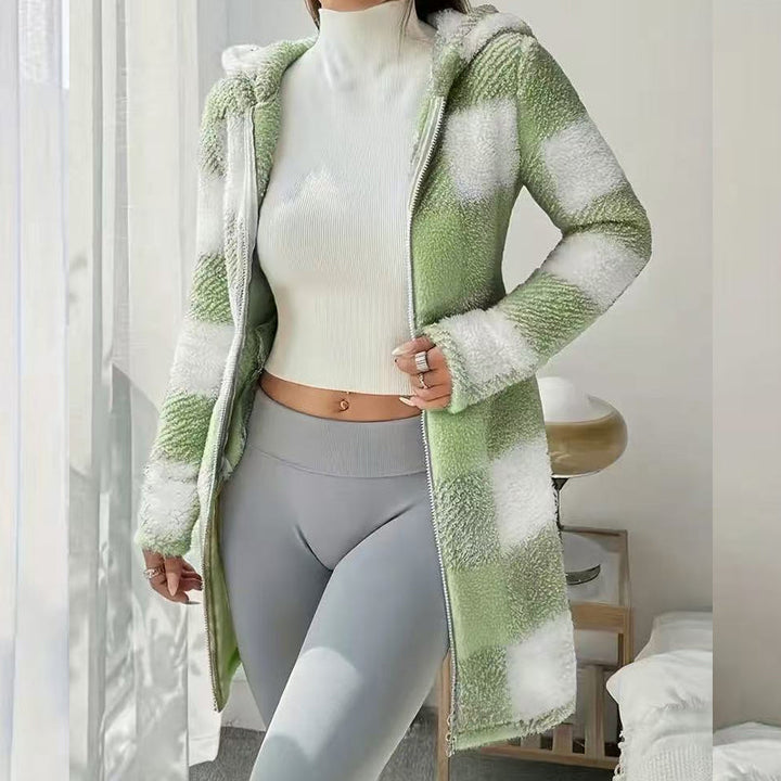 Bemira - Buffalo Check Knit Zip Hoodie