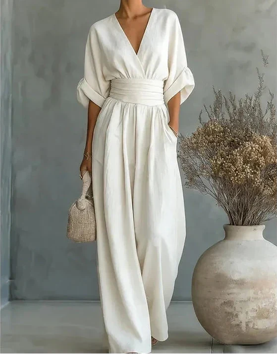 Rilena - V-Neck Woven Jumpsuit