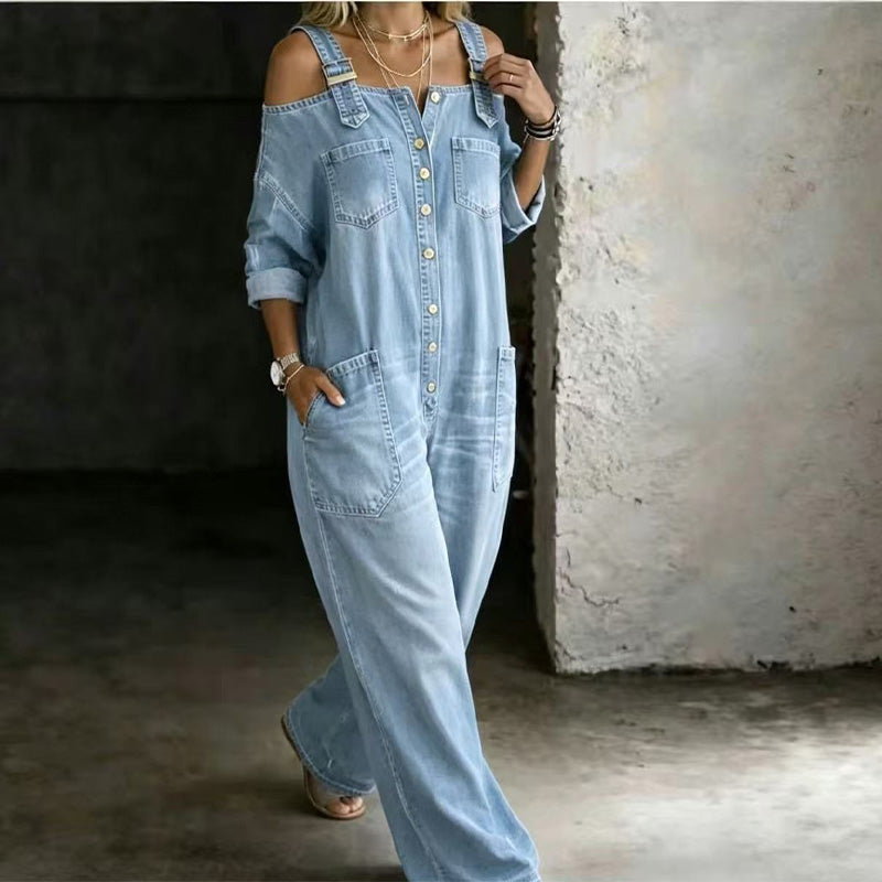 Elyra - Wide-Leg Woven Jumpsuit
