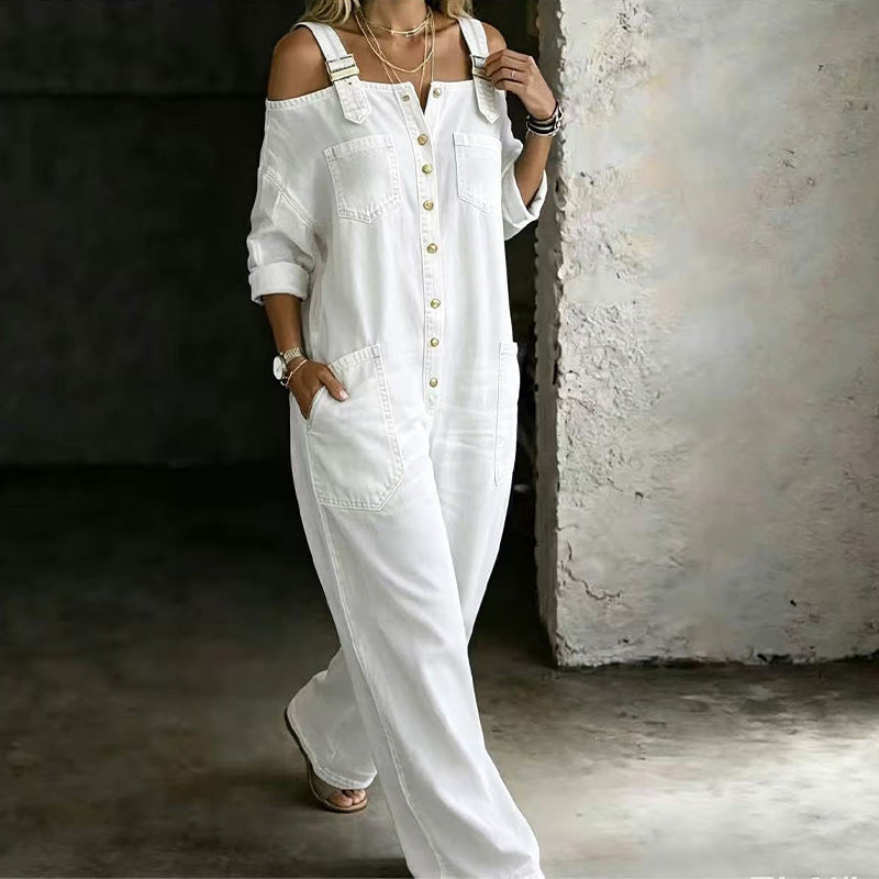 Elyra - Wide-Leg Woven Jumpsuit