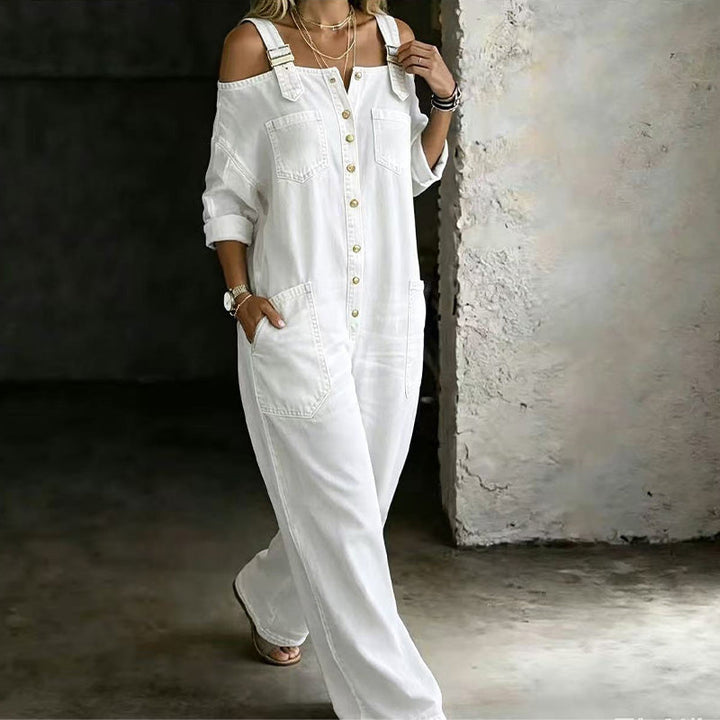 Elyra - Wide-Leg Woven Jumpsuit