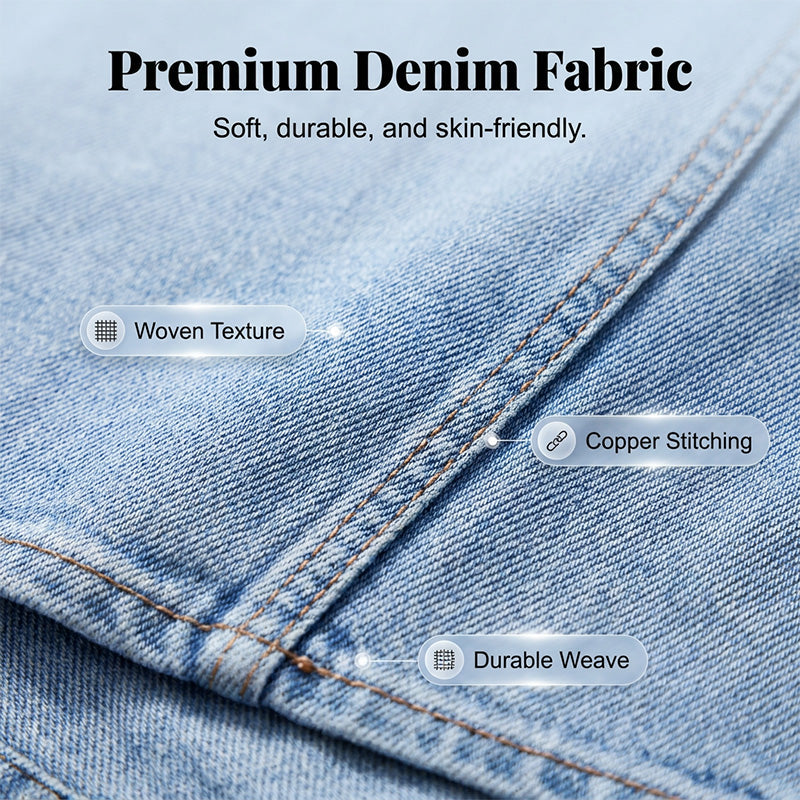 Tivara - Front-Slit Denim Skirt