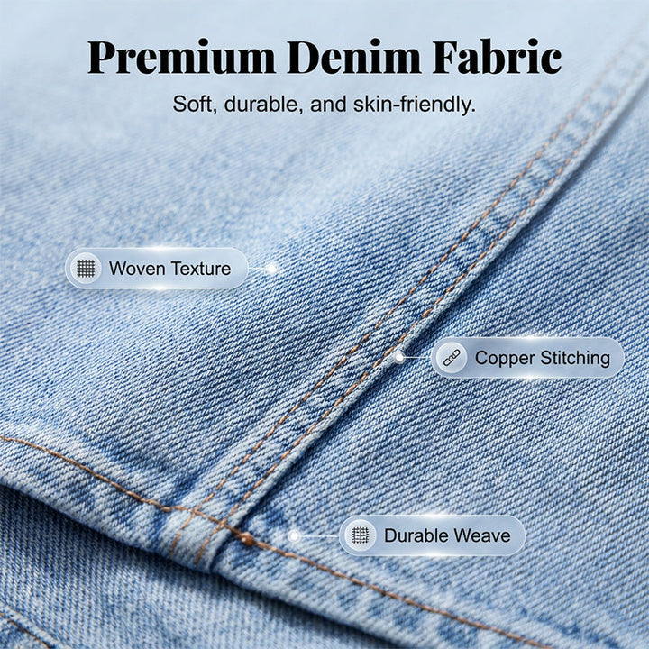 Tivara - Front-Slit Denim Skirt