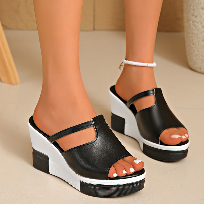 Nalise - Crystal-Embellished Foam Rubber Wedge Sandals