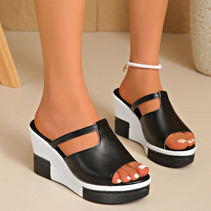 Nalise - Crystal-Embellished Foam Rubber Wedge Sandals