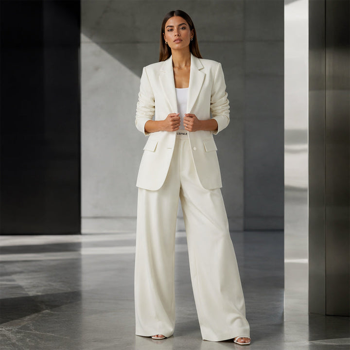 Reniva - Wide-Leg Trousers Blazer Set
