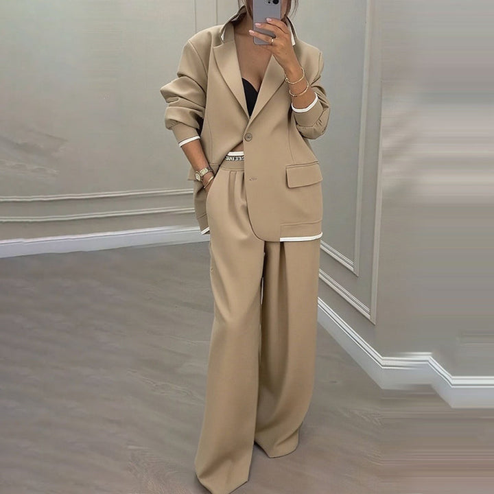 Reniva - Wide-Leg Trousers Blazer Set