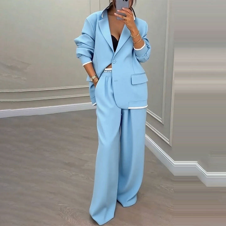 Reniva - Wide-Leg Trousers Blazer Set